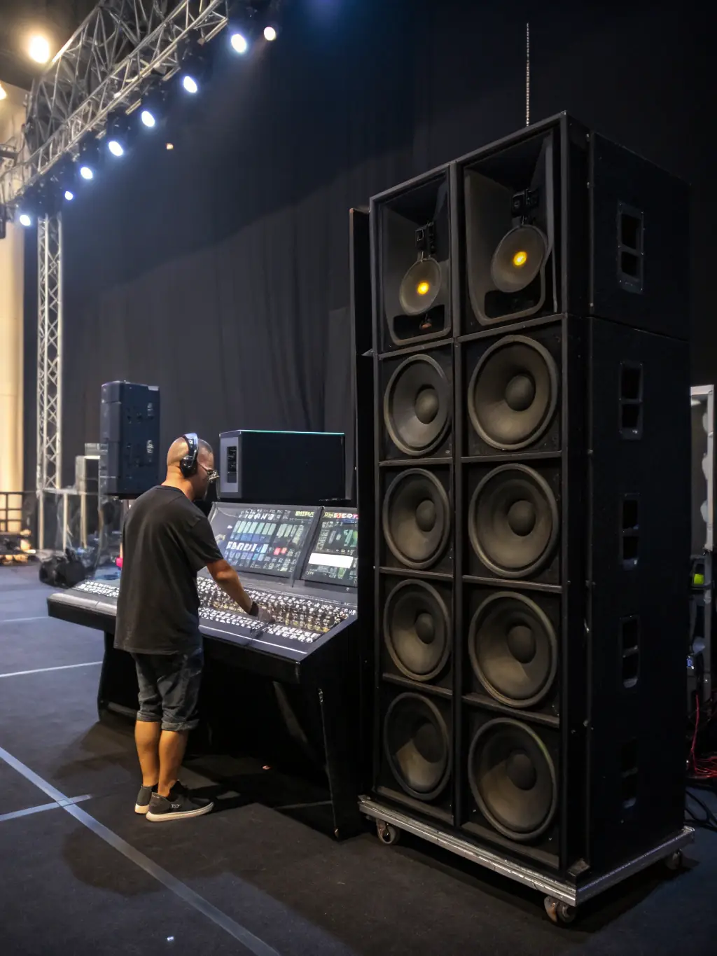 A professional shot of a well-organized TOTAL HEAVEN event, emphasizing the organization's technical and production assistance to artists.